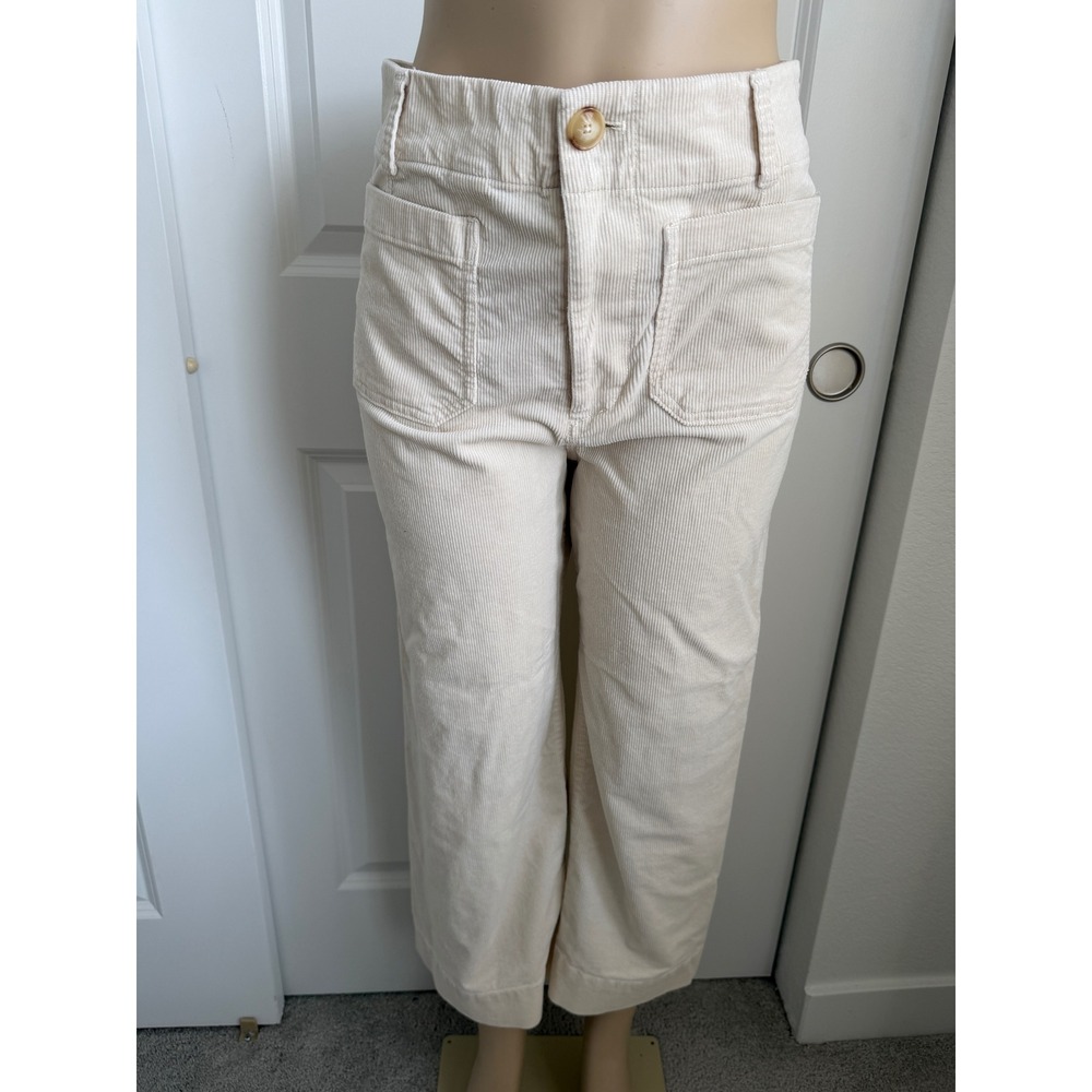 Maeve Anthropologie The Colette Corduroy Pants Cream Wide Leg 29